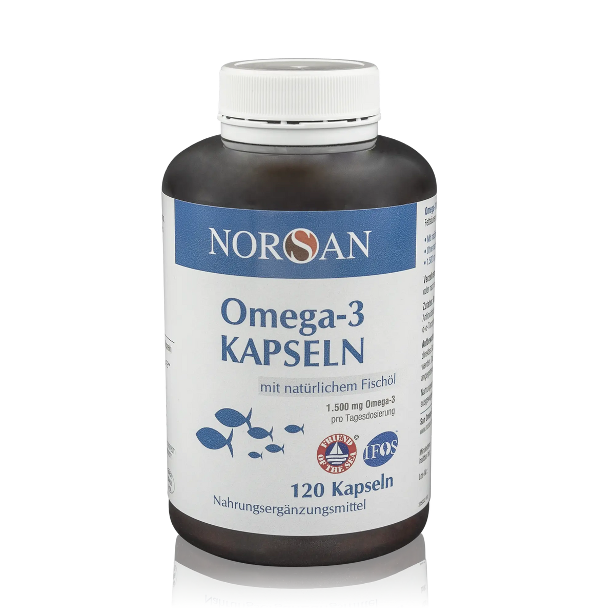 Norsan Fischöl Omega 3 Kapseln - 120 Stück - Vorderansicht