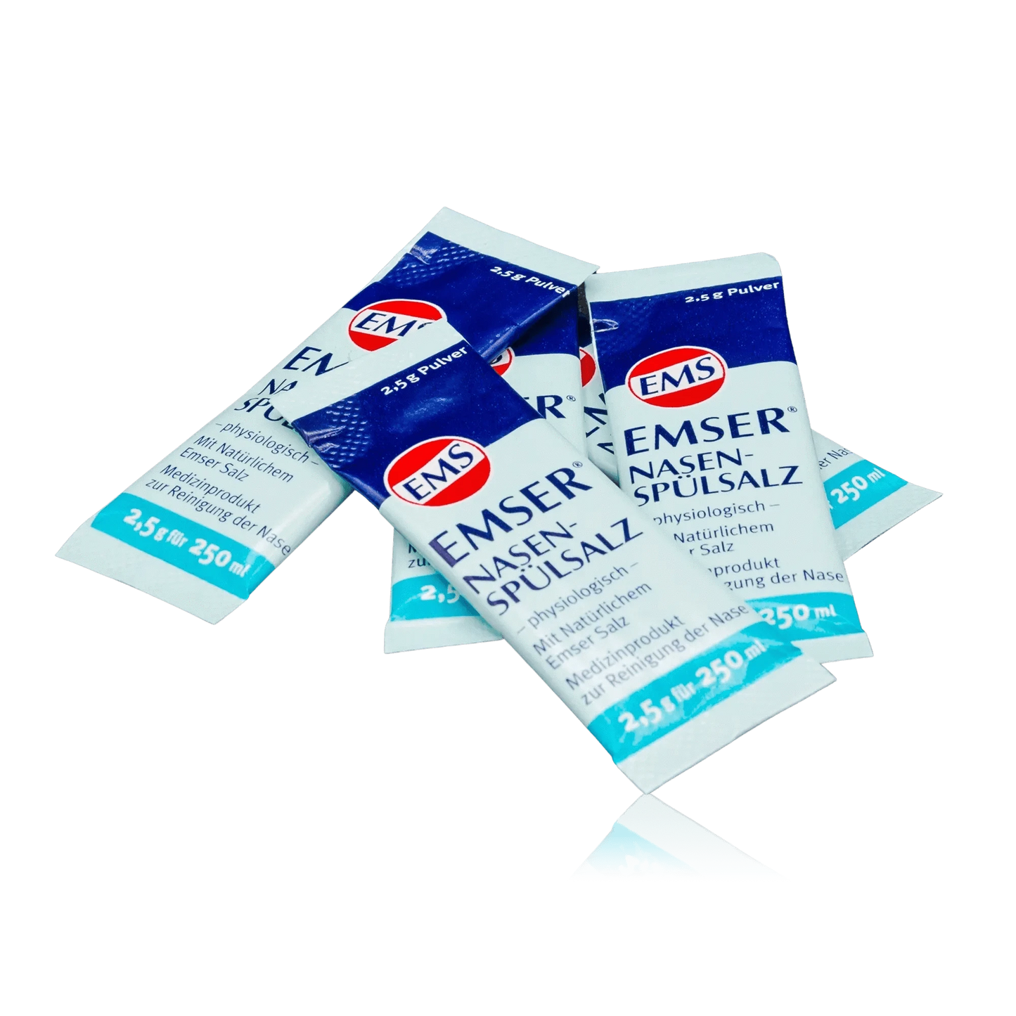 Emser Nasenspülsalz mit natürlichem Emser Salz - 100 Stück - Draufsicht mit einzelnen Beuteln