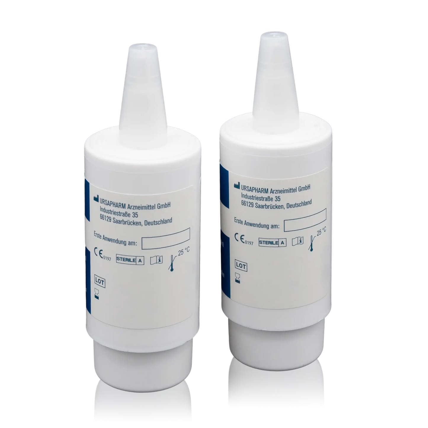 Hylo Gel Augentropfen Doppelpack - 2 x 10 ml - Seitenansicht Fläschchen