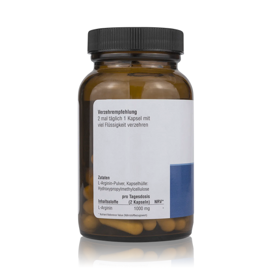 L Arginin 1000mg Kapseln - 100% reines veganes L Arginin von Teresa KS - Hergestellt in Deutschland (60 St.) - ROTE PLACE