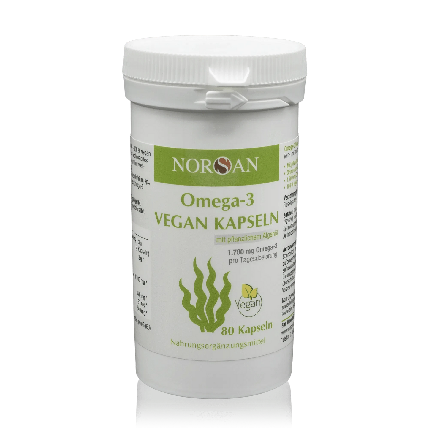 Norsan Algenöl Omega 3 vegane Kapseln (80 St.) - ROTE.PLACE