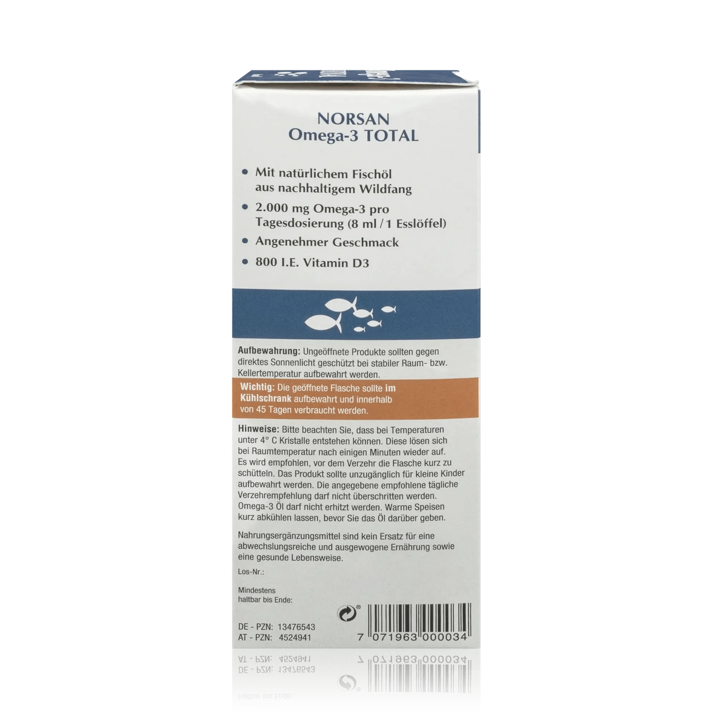 Norsan Omega 3 Total mit natürlichem Fischöl und Olivenöl - Natürlicher Geschmack (200ml) - ROTE.PLACE