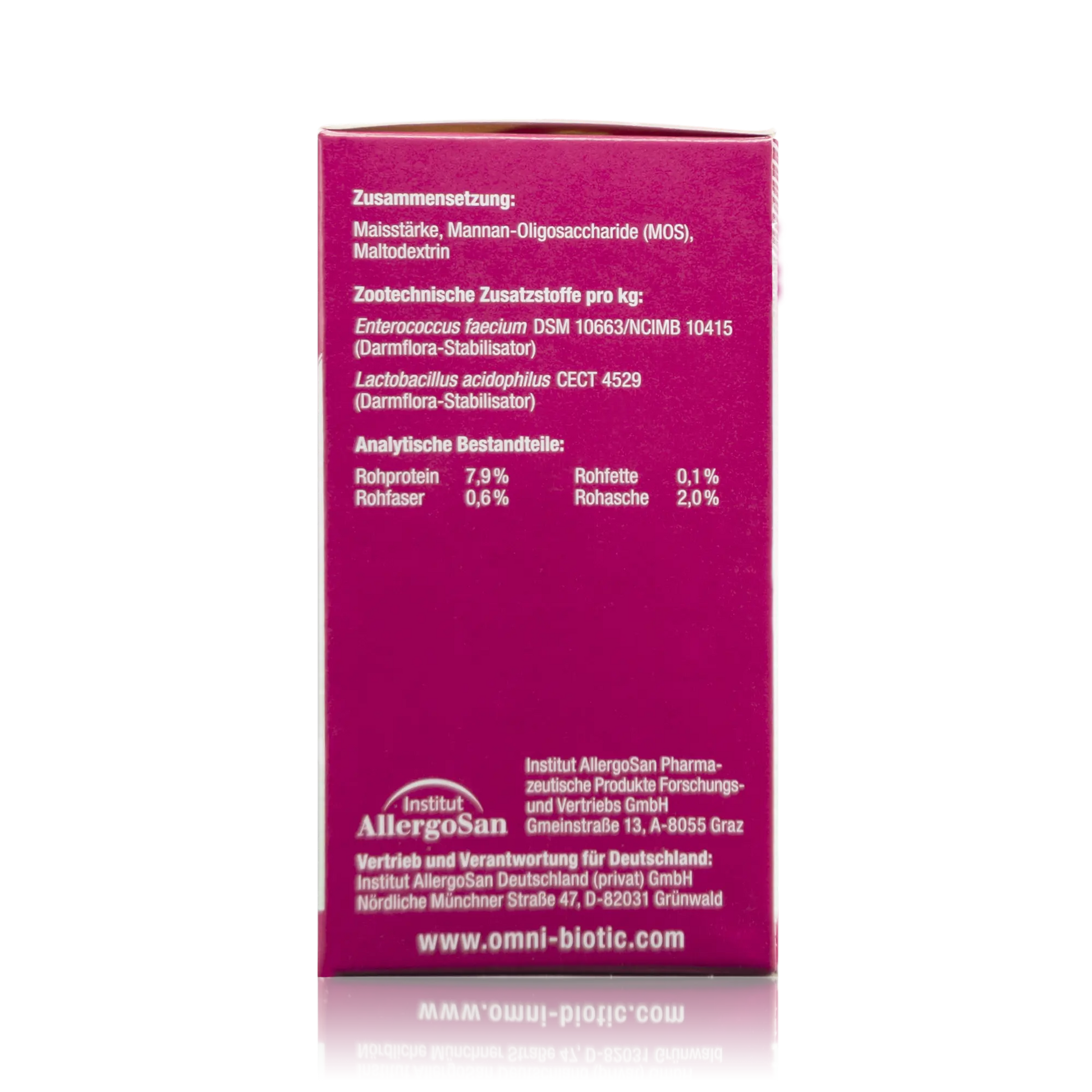 Omni Biotic Cat & Dog - 60 g - Seitenansicht mit Zusammensetzung