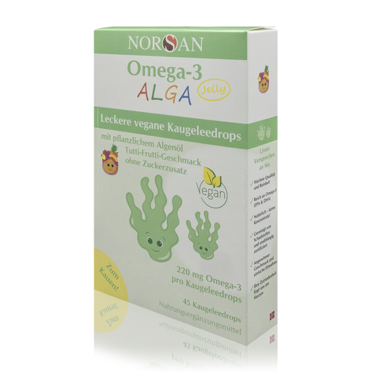 Norsan Algenöl Omega-3 Alga Jelly - Vegane Kaugeleedrops für Kinder (45 St.)
