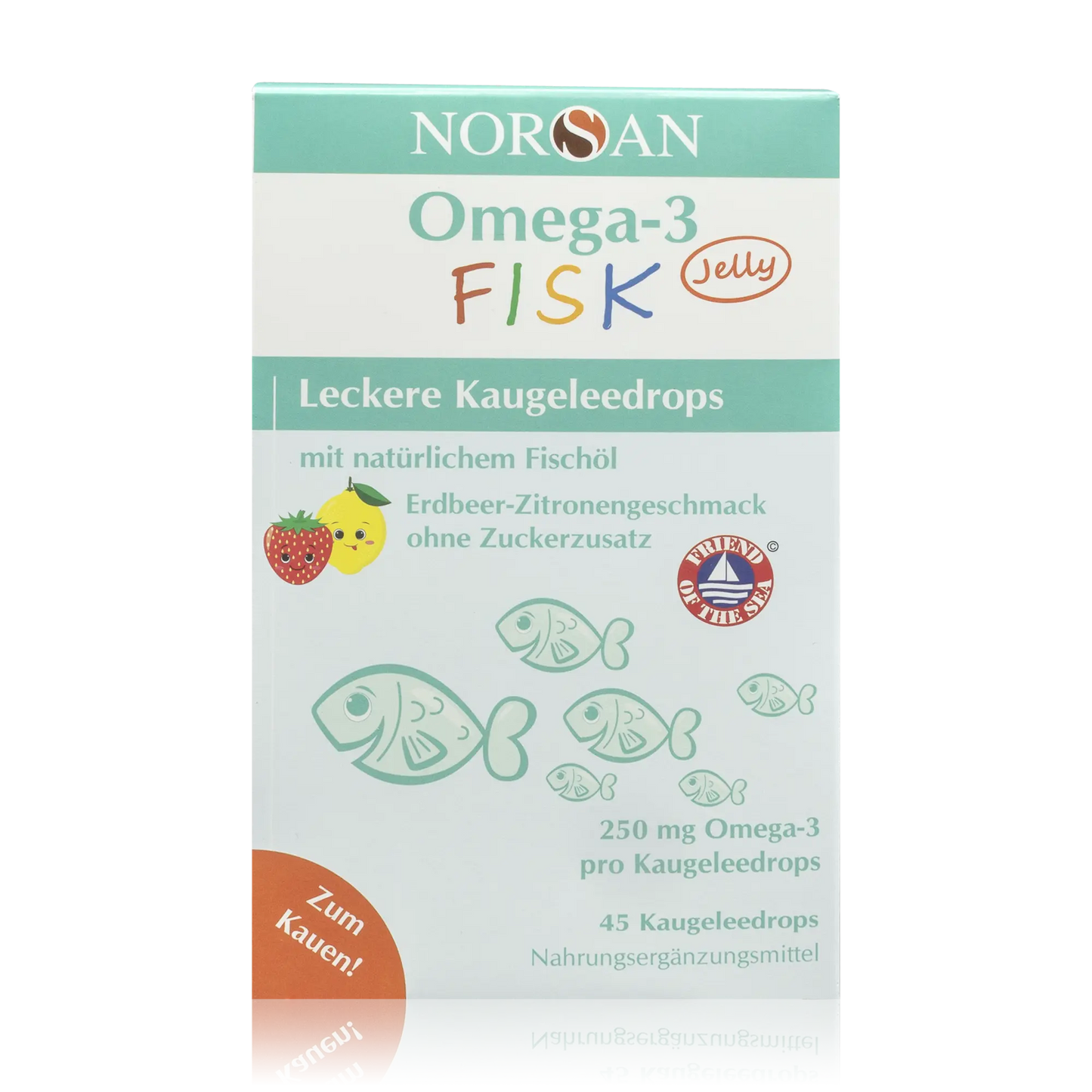 Norsan Fischöl Omega-3 Fisk Jelly Leckere Kaugeleedrops für Kinder (45 St.)