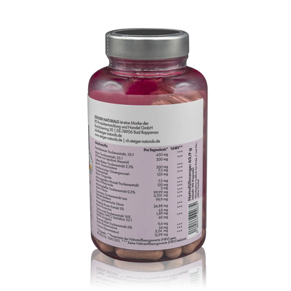 Steiger Naturals Hormon Balance 90 Kapseln - Rückseitenansicht mit Inhaltsstoffen