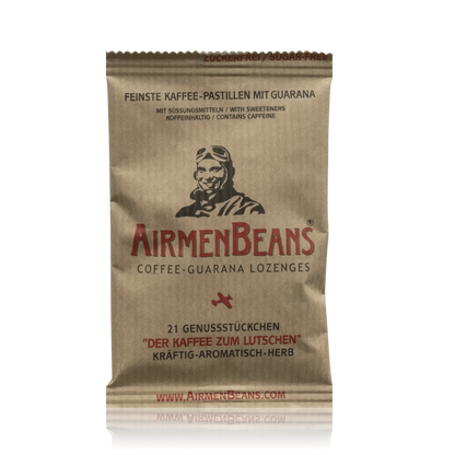 AirmenBeans Feinste vegane Kaffee Pastillen mit Guarana (21 g) - ROTE.PLACE