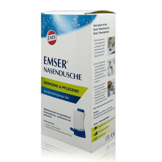 Emser Nasendusche mit 4 Beuteln Nasenspülsalz - Nasales Reinigungs-Set (1 St.) - ROTE.PLACE