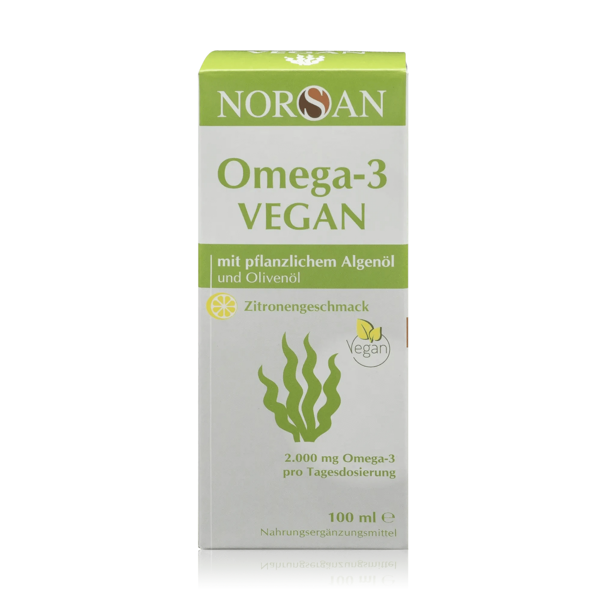 Norsan Algenöl Omega 3 Vegan mit Olivenöl und Zitronengeschmack (100ml) - ROTE.PLACE