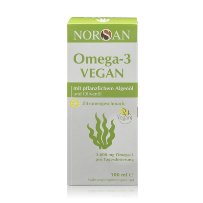Norsan Algenöl Omega 3 Vegan mit Olivenöl und Zitronengeschmack (100ml) - ROTE.PLACE
