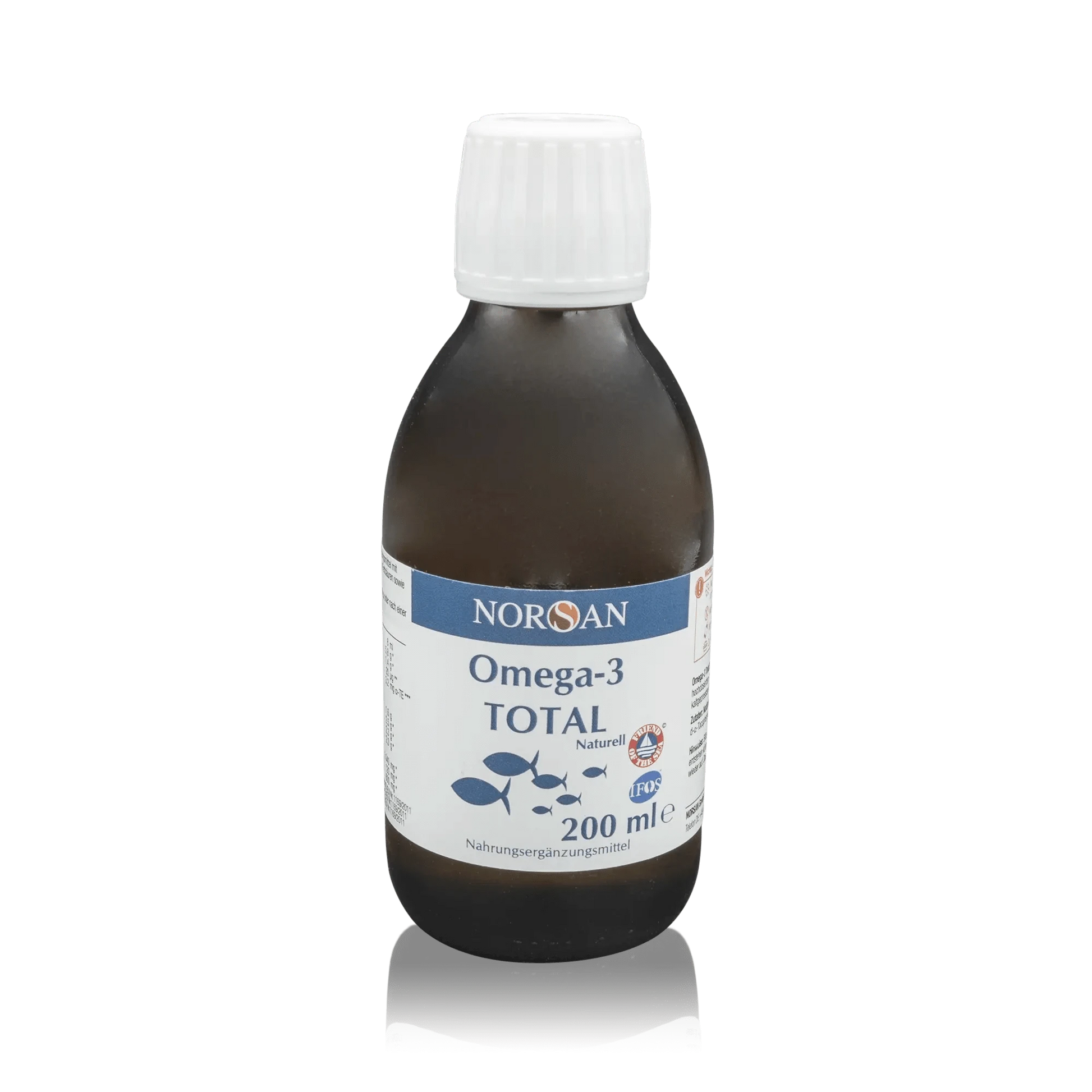 Norsan Omega 3 Total mit natürlichem Fischöl und Olivenöl - Natürlicher Geschmack (200ml) - ROTE.PLACE