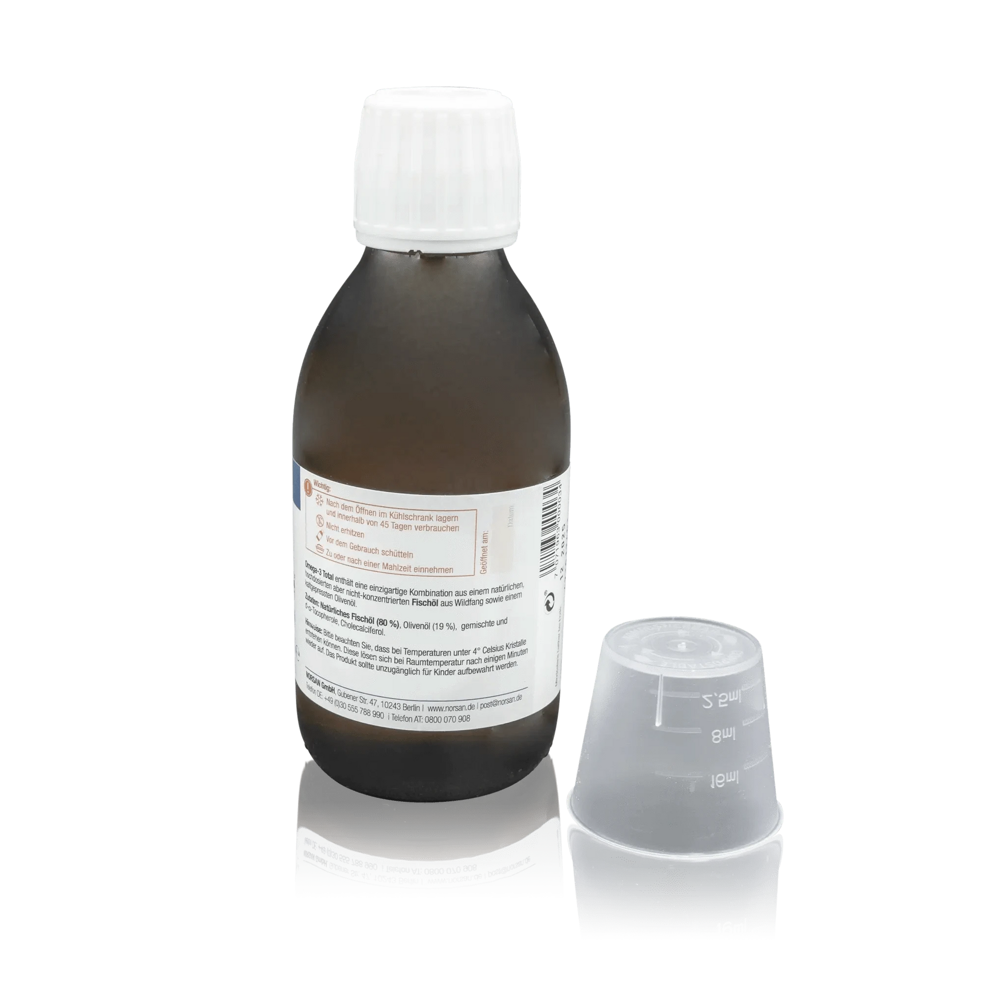 Norsan Omega 3 Total mit natürlichem Fischöl und Olivenöl - Natürlicher Geschmack (200ml) - ROTE.PLACE