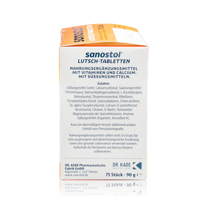 Sanostol Lutschtabletten Multi-Vitamine + Calcium (75 St. / 90g) - PZN: 2038314 - RoTe Place